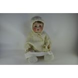 A Kestner and Co / Catterfelder Puppenfabrik 263 bisque headed doll with sleeping brown eyes, open