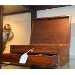A Victorian rosewood humidor with lifting lid and drawer