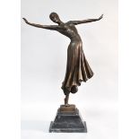 Deco Dancer in flared skirt, 43cm x 65cm x 12cm  9.7KG