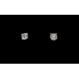 Single stone diamond ear studs, round brilliant cut diamonds, estimated total diamond weight 0.40ct,