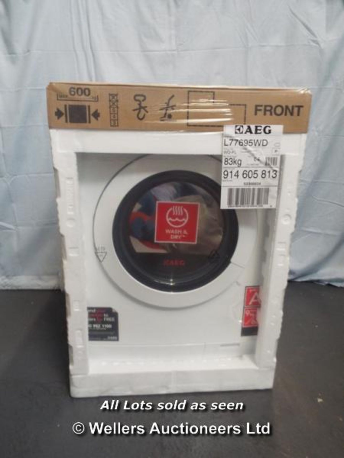 AEG L77695WD FREESTANDING WASHER DRYER, 9KG WASH/6KG DRY LOAD, A ENERGY RATING, 1600RMP SPIN / - Image 2 of 5