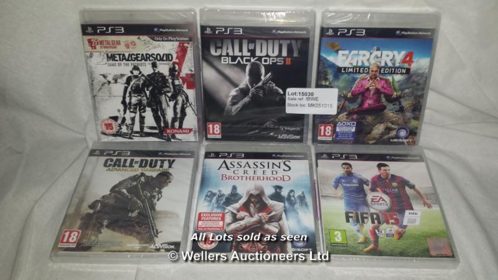 6X PS3 GAMES INCLUDING FAR CRY 4, METAL GEAR SOLID 4 AND CALL OF DUTY: ADVANCED WARFARE (THIS LOT IS