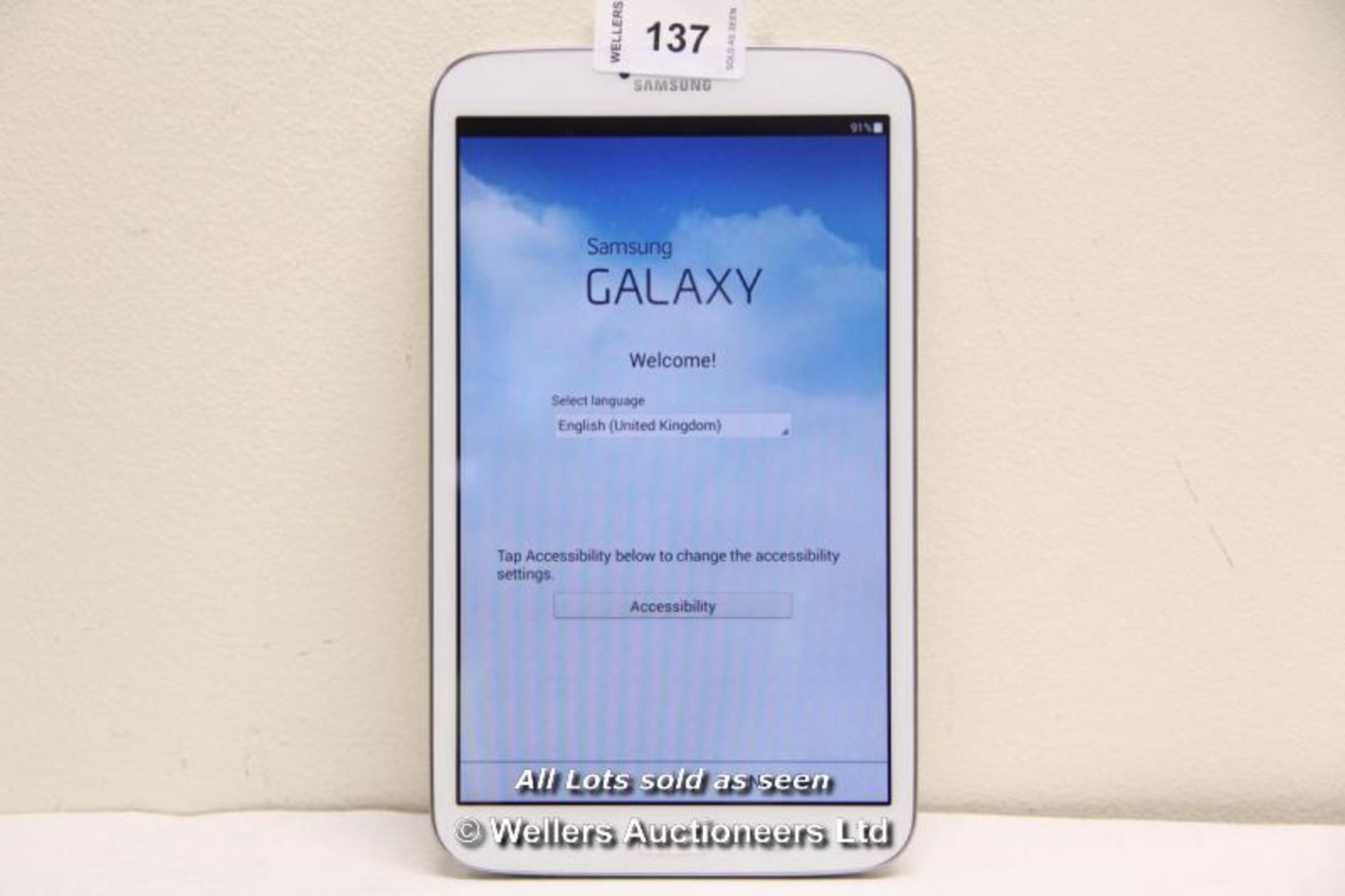 SAMSUNG GALAXY TAB 3 SM-T310 16GB WI-FI  8" - WHITE (36063947) / INCLUDING CHARGER AND USB CABLE /