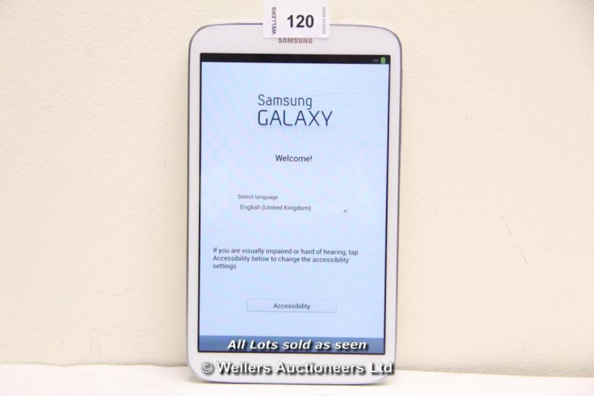 SAMSUNG GALAXY TAB 3 SM-T310 16GB WI-FI  8" - WHITE (36064479) / INCLUDING CHARGER AND USB CABLE /