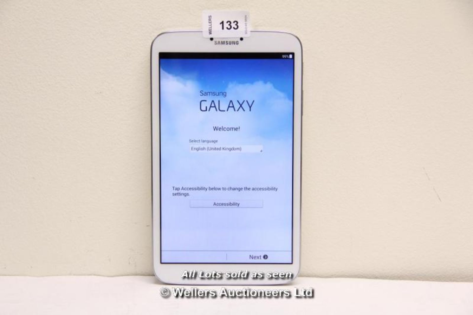 SAMSUNG GALAXY TAB 3 SM-T310 16GB WI-FI  8" - WHITE (36064212) / INCLUDING CHARGER AND USB CABLE /