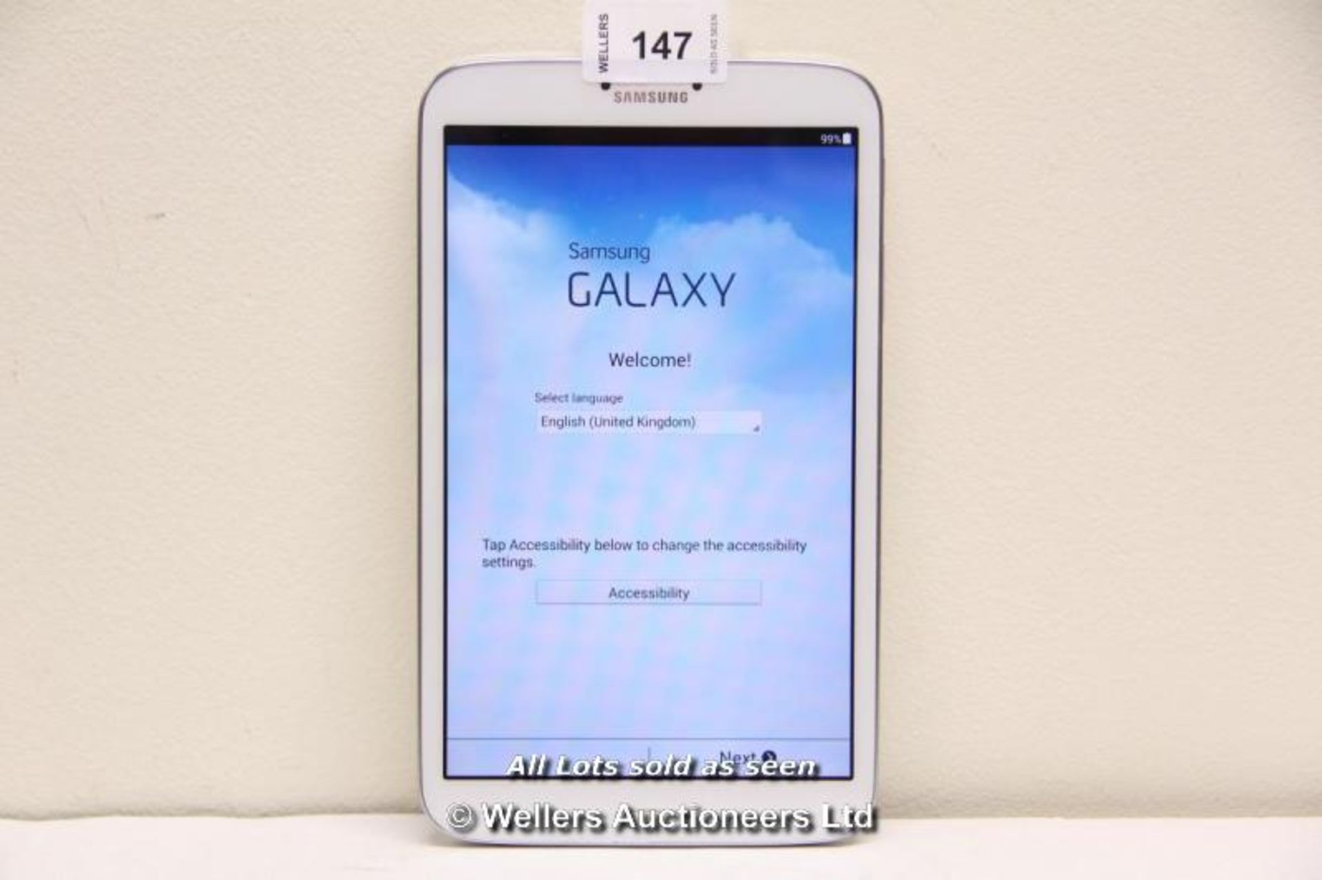 SAMSUNG GALAXY TAB 3 SM-T310 16GB WI-FI  8" - WHITE (36064251) / INCLUDING CHARGER AND USB CABLE /