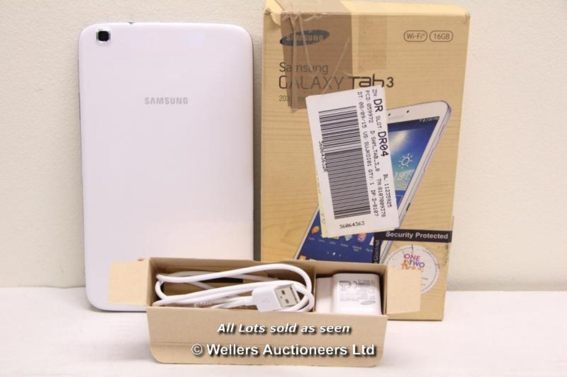 SAMSUNG GALAXY TAB 3 SM-T310 16GB WI-FI  8" - WHITE (36064363) / INCLUDING CHARGER AND USB CABLE / - Image 2 of 2