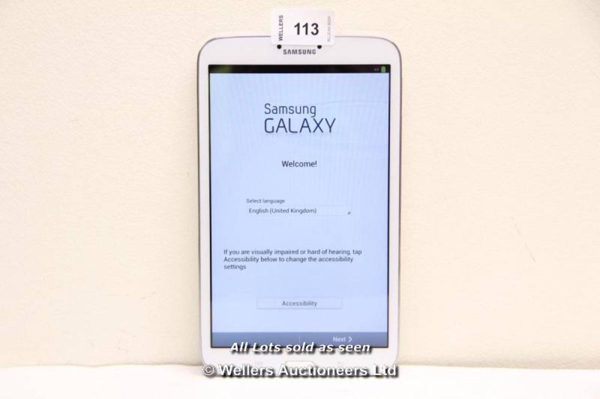 SAMSUNG GALAXY TAB 3 SM-T310 16GB WI-FI  8" - WHITE (36064565) / INCLUDING CHARGER AND USB CABLE /