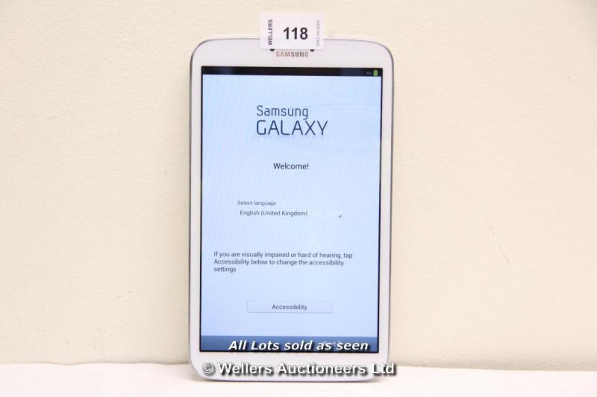 SAMSUNG GALAXY TAB 3 SM-T310 16GB WI-FI  8" - WHITE (36064360) / INCLUDING CHARGER AND USB CABLE /