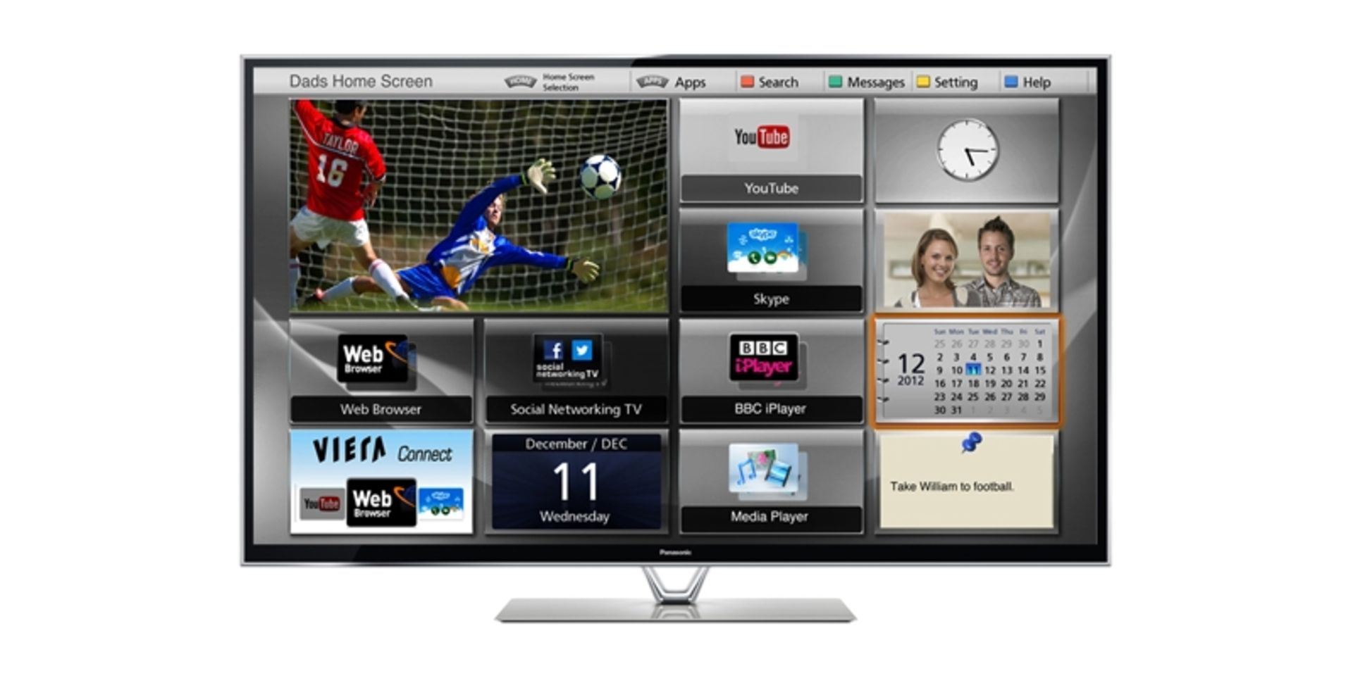 PANASONIC VIERA TX-L55DT65B 55" SMART 3D HD LED TV. RRP £1,499 - WITH REMOTE, STAND & MAINS LEAD /