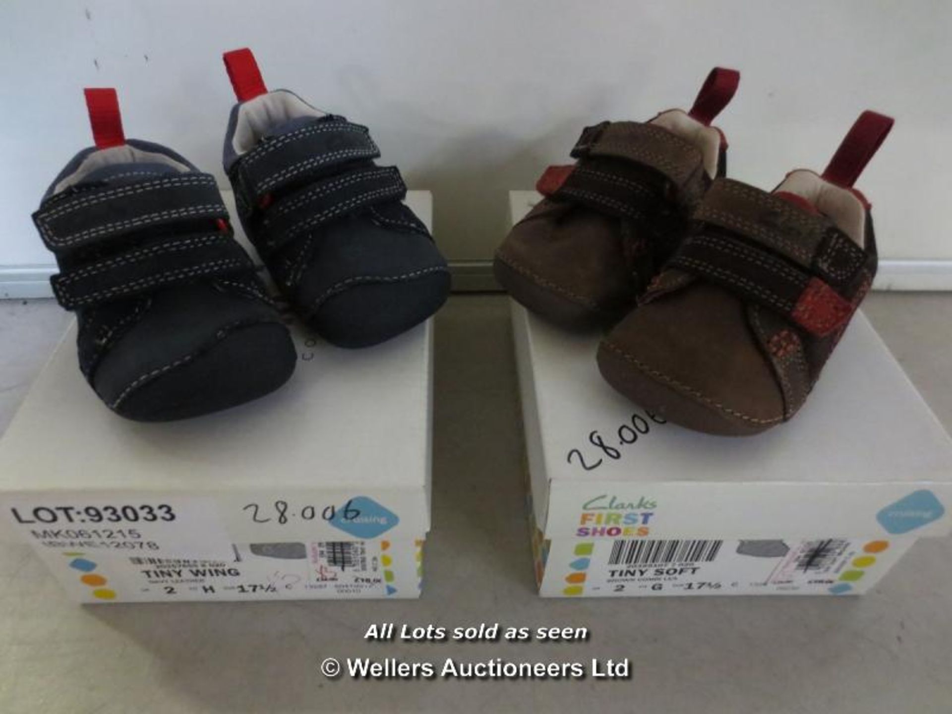 2X CLARKES FIRST SHOES INC TINY WING 2H & TINY SOFT 2G / GRADE: BRAND NEW / BOXED (DC1) {AISLE '