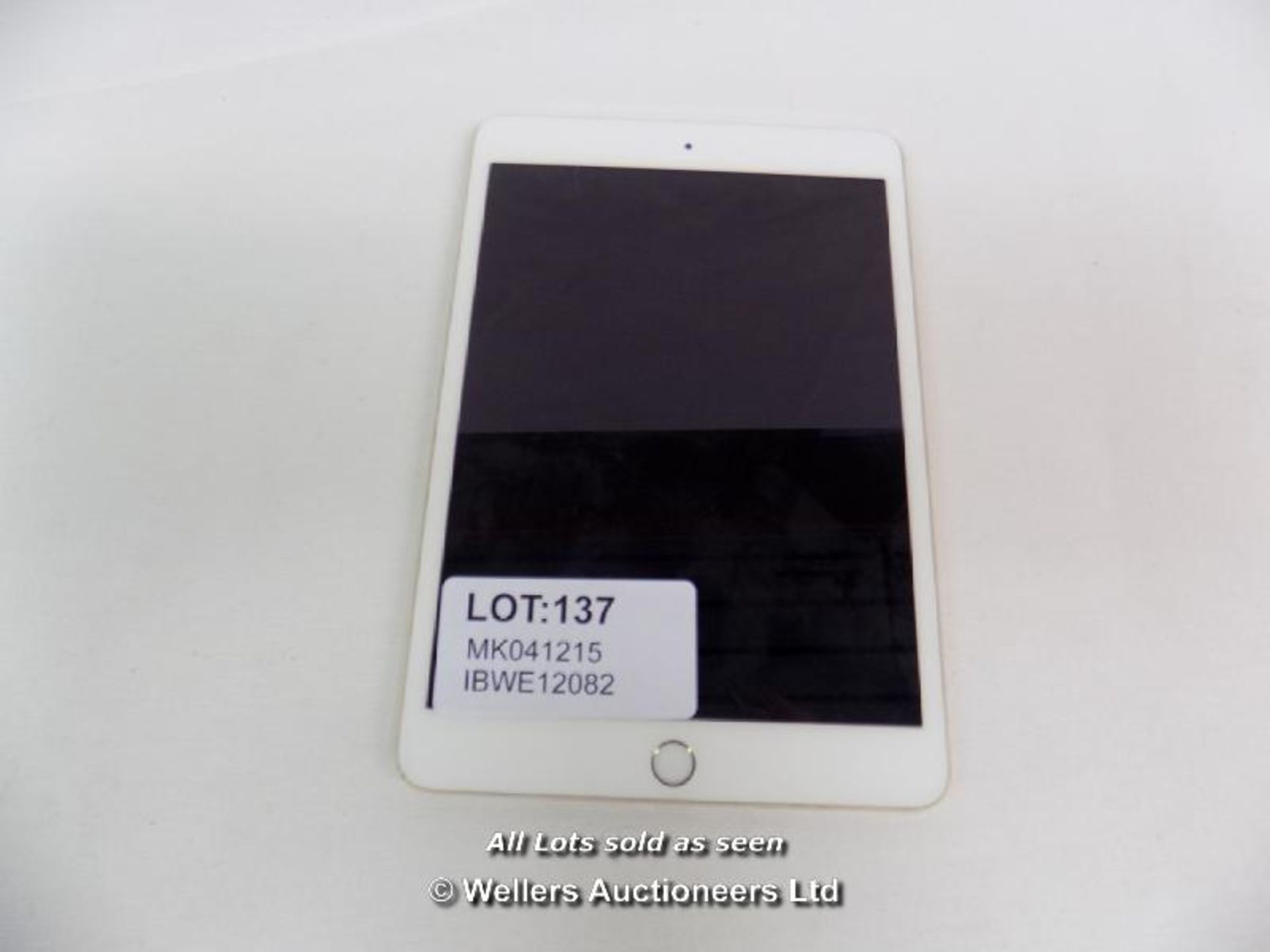 IPAD MINI 3 64GB.MODEL A 1599.ICLOUD ACTIVATION LOCKED. / GRADE: UNCLAIMED PROPERTY / UNBOXED (