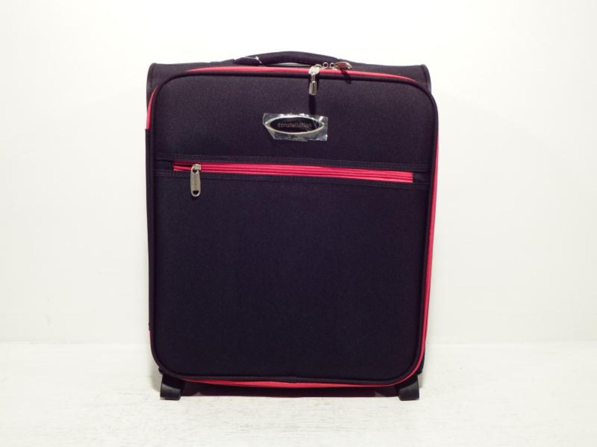 Grade A Constellation Guaranteed On Board 2-Wheel Suitcase, Black with Red Trim