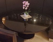 1 x Designer Black Glass Table - Perfect For The Modern Home or Bar - NO VAT ON THE HAMMER -
