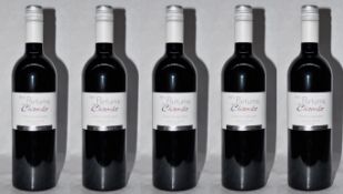5 x Les Parfums De Chiroulet Cotes De Gascogne Red Wine - French Wine - 2012 - Bottle Size 75cl -