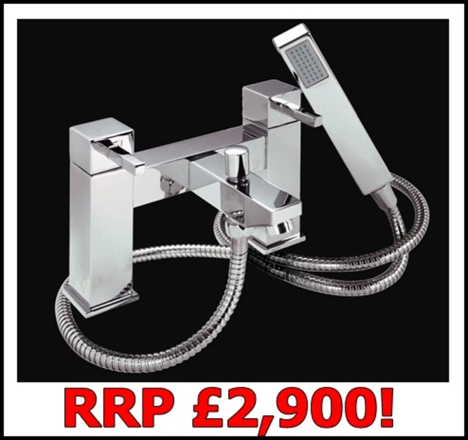 10 x Verona Deck Bath Shower Mixer Taps - Vogue Bathrooms - Modern Bath Mixer Tap in Bright Chrome