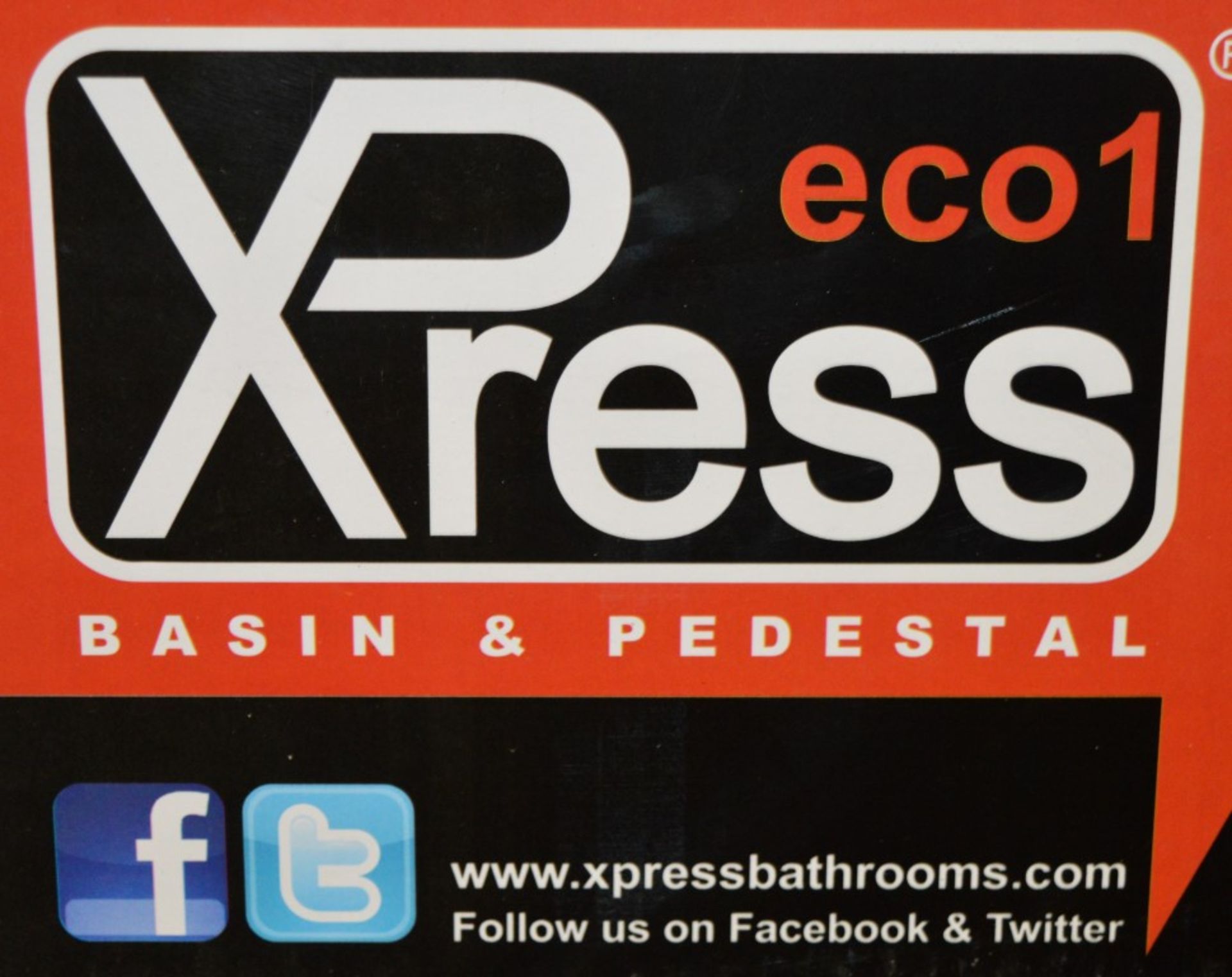 10 x Eco1 Xpress 2th 550mm Bathroom Sink Basin and Pedestal Sets - Brand New and Boxed - Sleek - Image 2 of 6