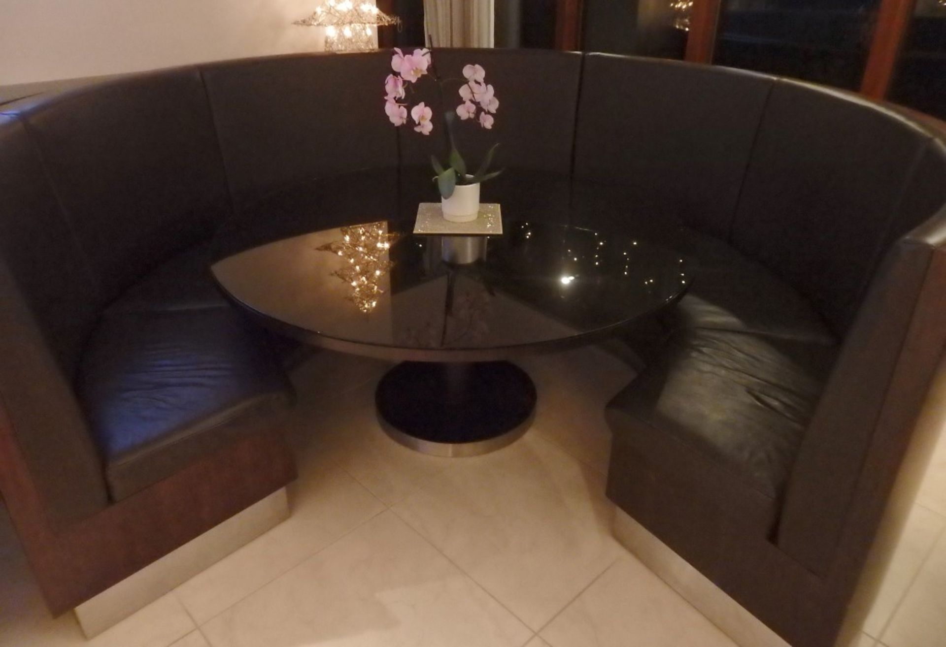 1 x Bespoke American Walnut / Genuine Leather Seating Booth - Perfect For The Modern Home or Bar - - Image 17 of 18