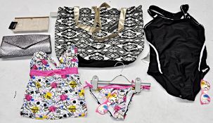 Approx 100 x Items Of Assorted Womens Clothing & Fashion Accessories – Box1077 – Inc Swimming & Bags