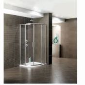 5 x Aqua Lotus 900mm Double Door Quad Shower Enclosure - Polished Chrome Finish - Chrome on Brass