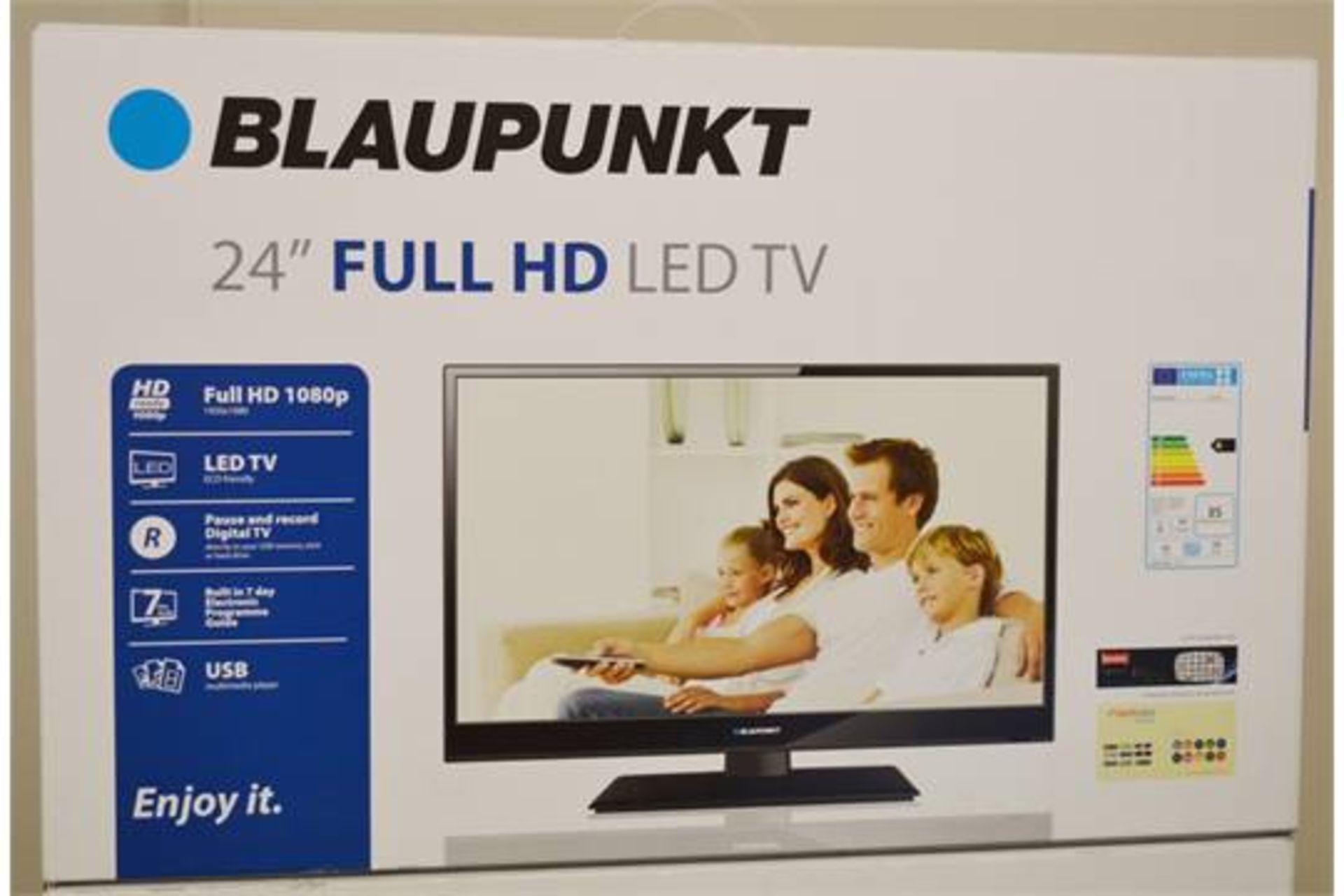 1 x Blaupunkt 24 Inch LED Television - Brand New Boxed Stock - Full 1080p HD - Built In Freeview - - Image 3 of 6
