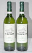 2 x Chateau Les Bertrands Cuvee Tradition Blanc, Cotes de Bordeaux Blaye, France - 2011 - Bottle