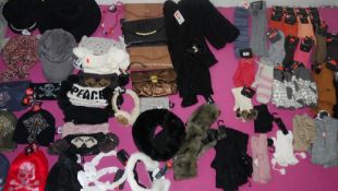 97 x Items Of Assorted Women's / Girls Clothing & Accessories - Box370 - Includes Hats, Purses,