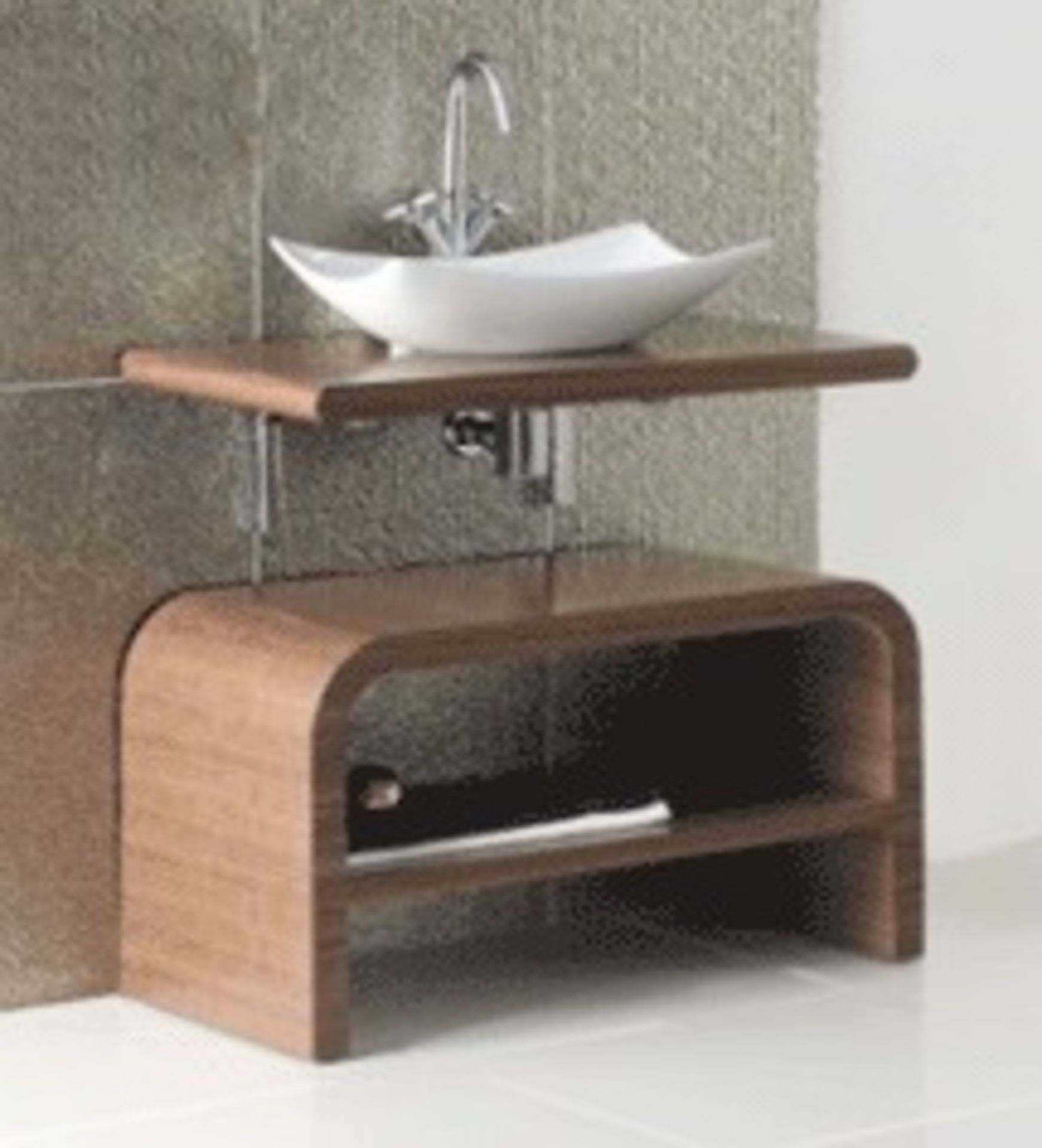 1 x Vogue ARC Bathroom Vanity Unit - WALNUT - Series 1 Type D 900mm - Manufactured to the Highest - Image 2 of 2