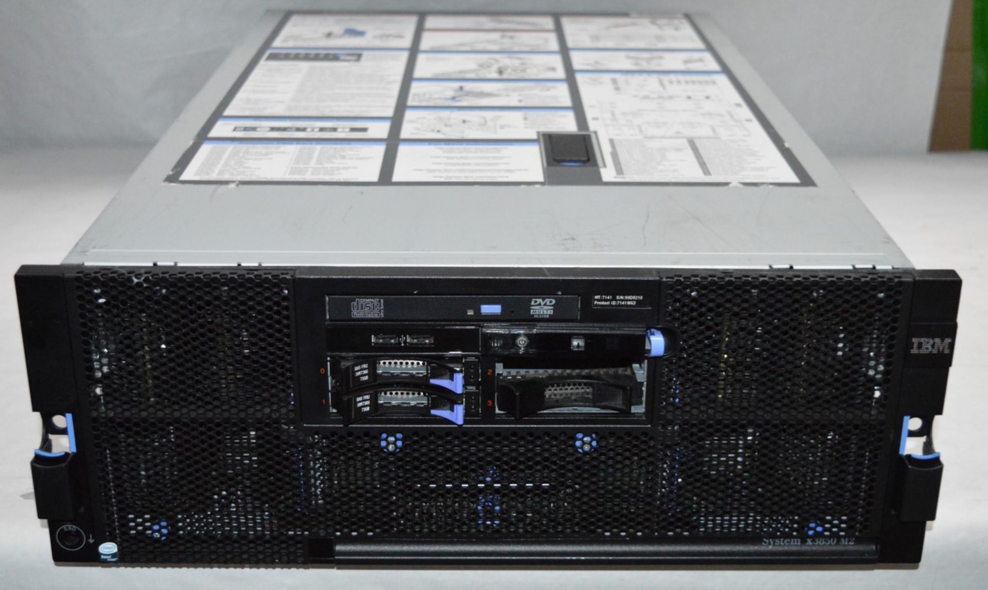 1 x IBM Systems X3850 M2 4U  Rackmount File Server - Features 4 x 2.4ghz Xeon MP Quad Core