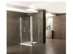 1 x Vogue Bathrooms Sulis 800 Hinged Shower Door With Side Panel - Polished Chrome Finish - 6mm