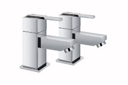 1 x Vogue Series 3 Basin Sink Taps in Chrome (Pair) - Modern Bath Mixer Tap in Bright Chrome -