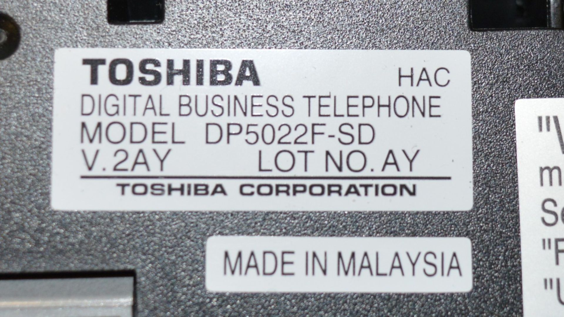 2 x Toshiba Digital Display Hands Free Feature Phones - Professional Office Telephones - Features - Image 3 of 3