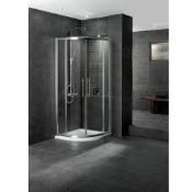 1 x Aqua Latus 900mm Quadrant Shower Enclosure - 8mm Thick Clear Glass - Chrome Finish - Chrome on