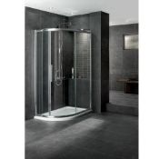 1 x Aqua Latus 900x760mm Offset Quadrant Shower Enclosure With Right Hand Slimstone Low Profile