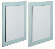 2 x Vogue Skala Bathroom Wall Mirrors - Size 600 x 800mm – Bevelled Mirror Mounted on Modern Frame –