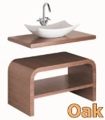 1 x Vogue ARC Bathroom Vanity Unit - OAK - Series 1 Type D 900mm - Manufactured to the Highest