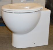1 x Arc Back to Wall WC Toilet Pan With Soft Close Seat - Vogue Bathrooms - Brand New Boxed