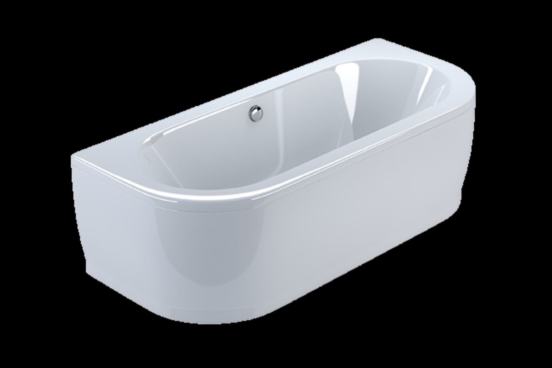1 x "Palladio" BACK TO WALL BATH - Stylish Curvaceous Design - White Acrylic - 1700 X 750MM - - Image 2 of 5