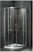 1 x Aqua Latus 900x760mm Offset Quadrant Shower Enclosure With Left Hand Slimstone Low Profile