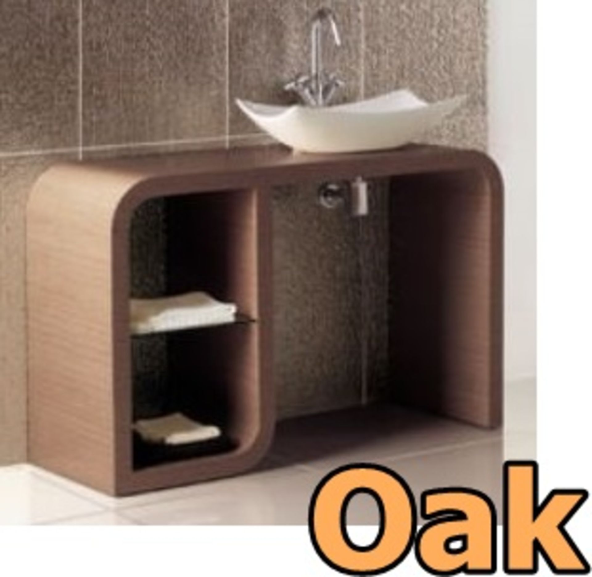 1 x Vogue ARC Bathroom Vanity Unit - PLEASE NOTE THIS UNIT IS FINISHED IN OAK - Series 1 Type B