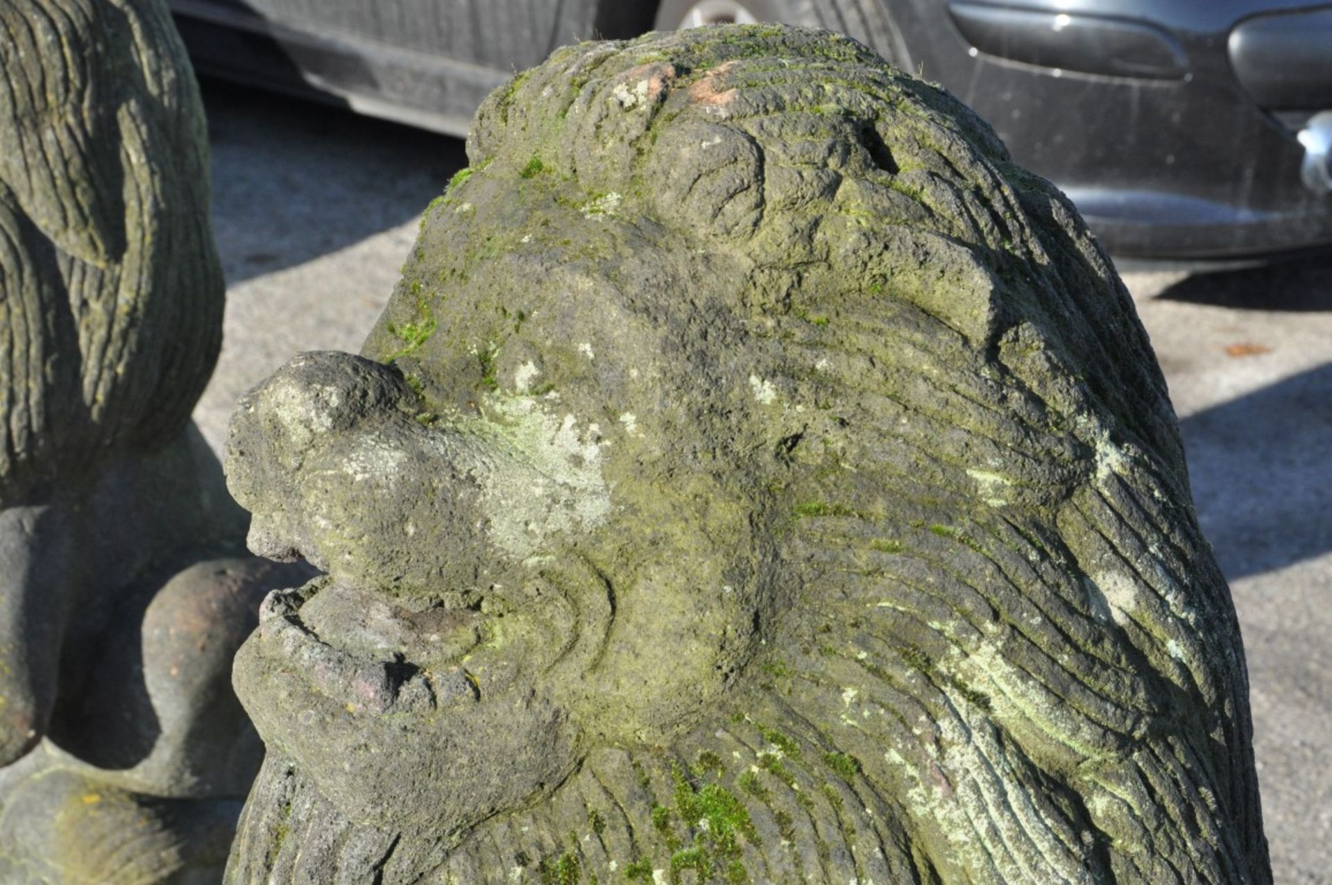 1 x Oriental Stone Guardian Lion Statue (Right Hand) – 106cm High – Pre-owned In Good, Naturally - Image 3 of 7