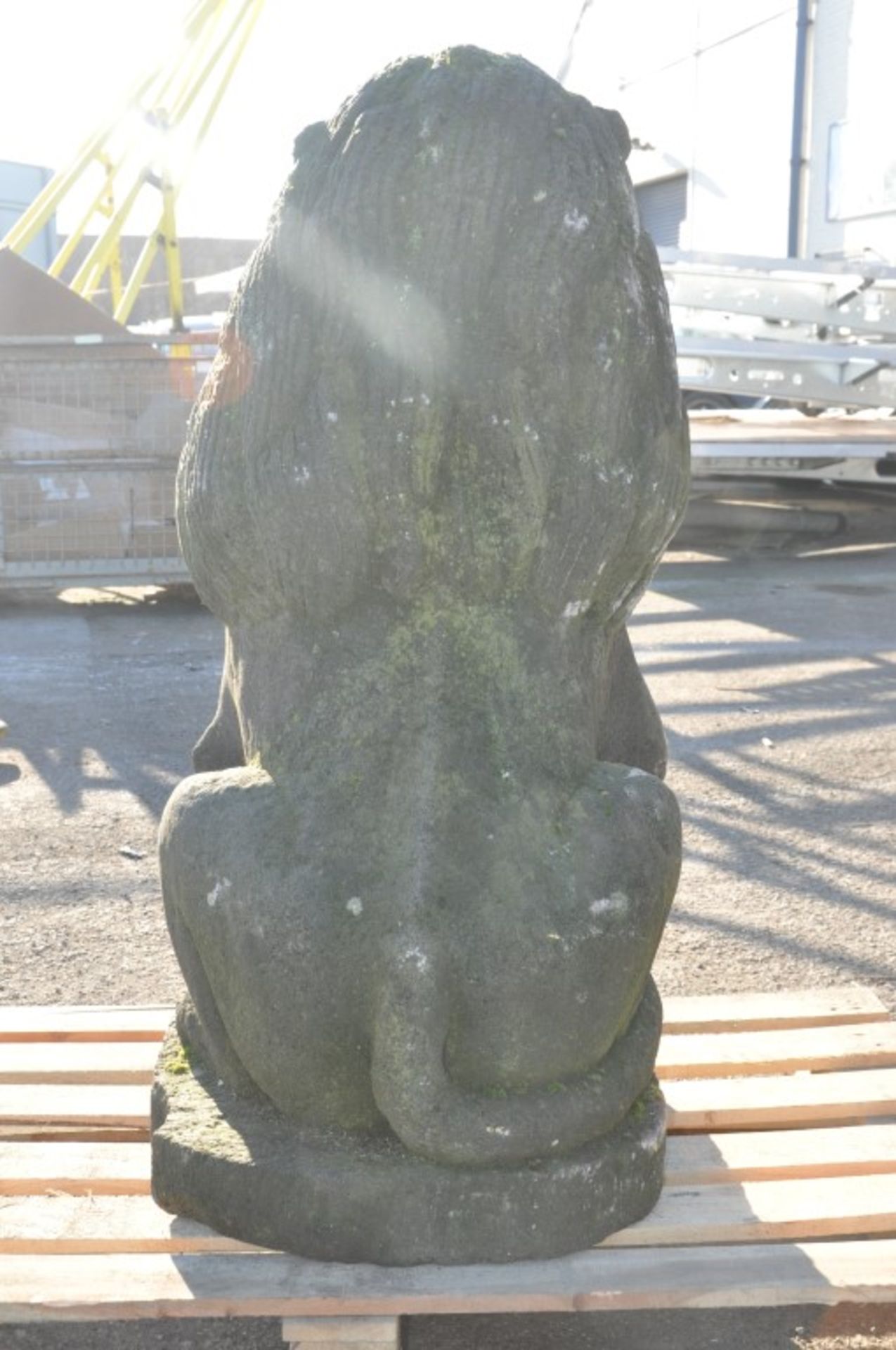 1 x Oriental Stone Guardian Lion Statue (Right Hand) – 106cm High – Pre-owned In Good, Naturally - Image 5 of 7