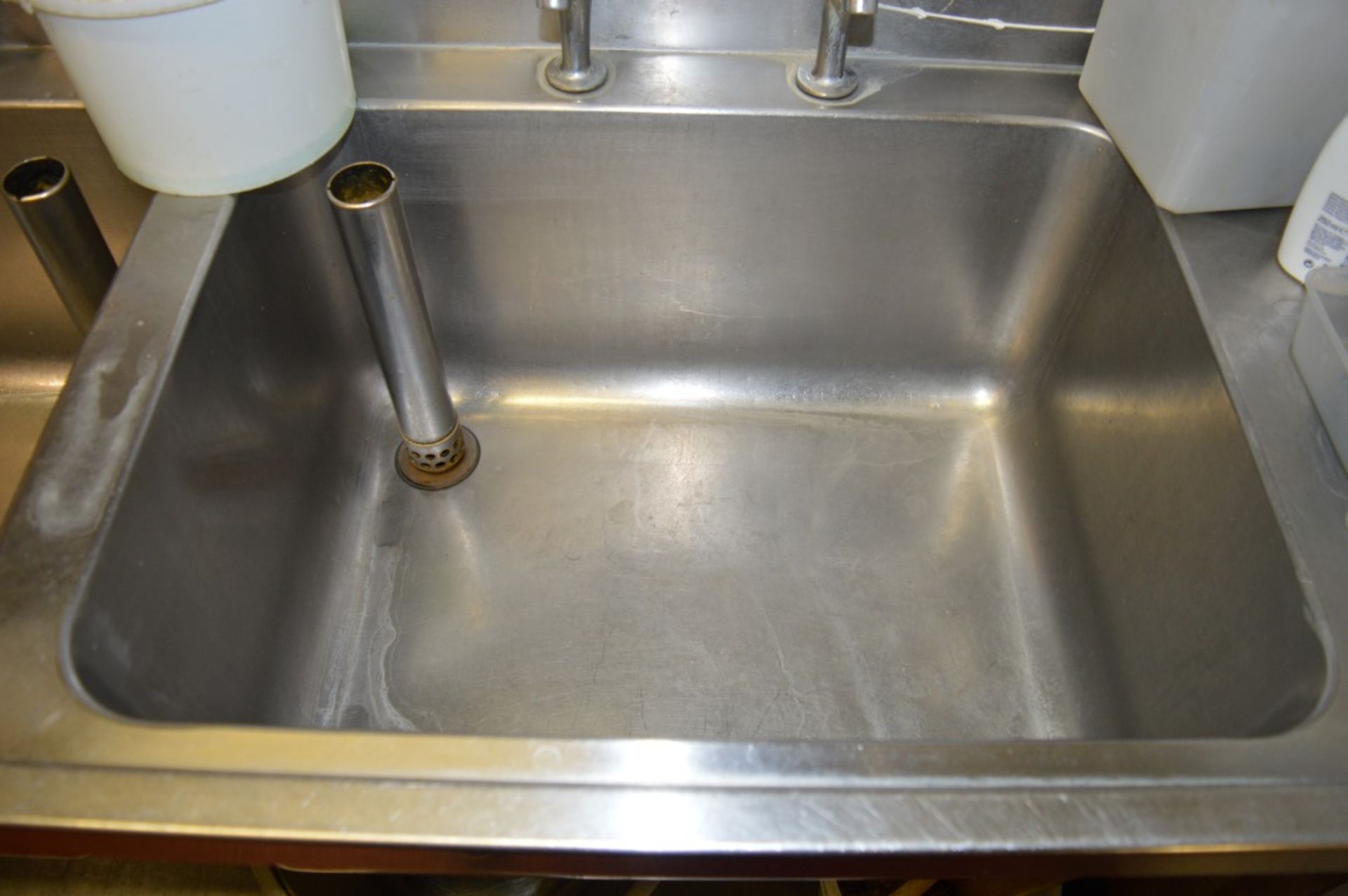 1 x Stainless Steel Double Bowl Sink Counter With Plug Straines - H87 x W251 x D60 cms - Ref GD212 - - Image 3 of 6