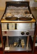 1 x Falcon Commercial Radiant Char Grill With Floor Stand - Gas 2 Burner - For Grilling Fish, Steaks