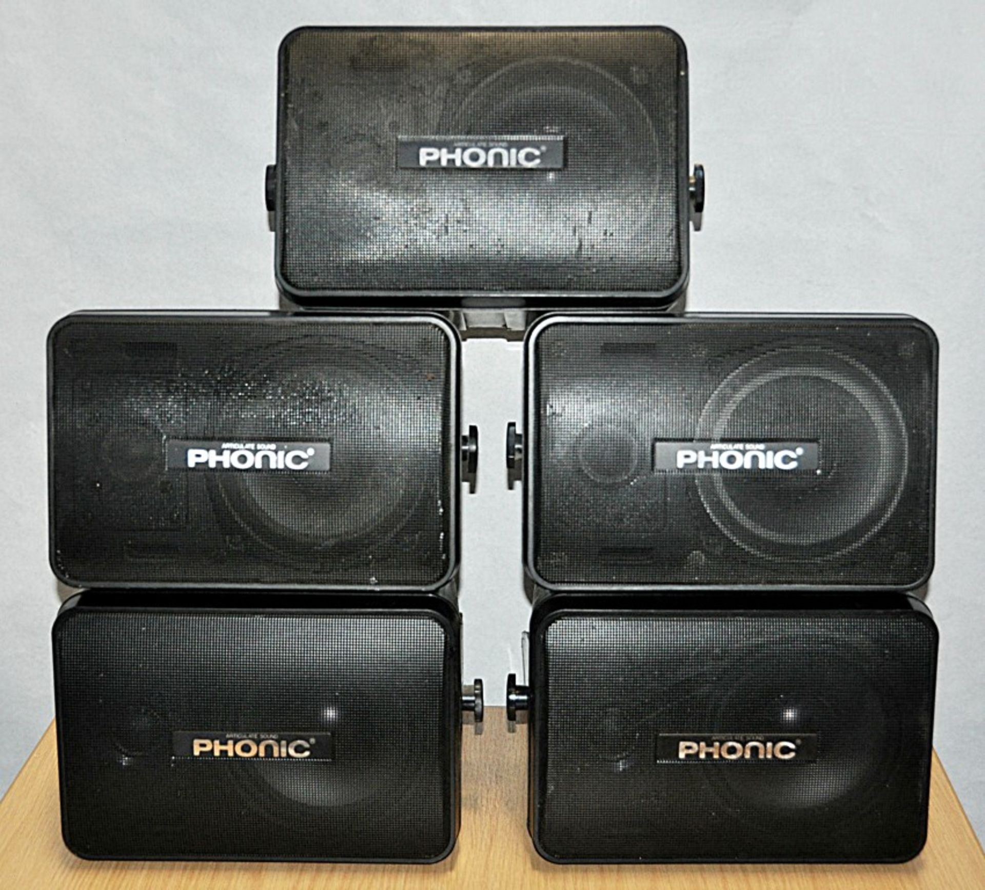 5 x Phonic SE-206  5-1/4" 2-Way Configuration Molded Speakers – 50W 8 OHMS - Pre-owned In Working