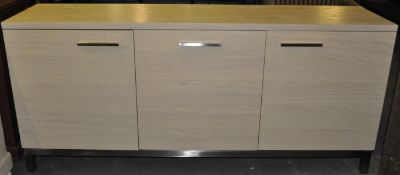 1 x Actona Que Light Sideboard – 3 Door & 3 Shelves – Both Stylish & Modern In Design **Ex Display**