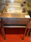 1 x Stainless Steel Commercial Sauce Tray Unit - Includes Two Trays - H80 x W56 x D97 cms - Ref