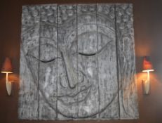 1 x Beautiful Handcrafted Buddha Relief Wall Art - 6 Seperate Panels - Large Size - 6ft x 6ft -
