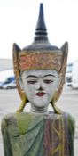 1 x Large Carved Wooden Free-standing Thai Statue – Over 5Ft Tall (169 cm) – Beautifully Hand-