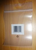 500 x Heavy Duty Clear Ziplock Bags With Retail Hangers and Barcodes - Size: 110x166x0.14mm -